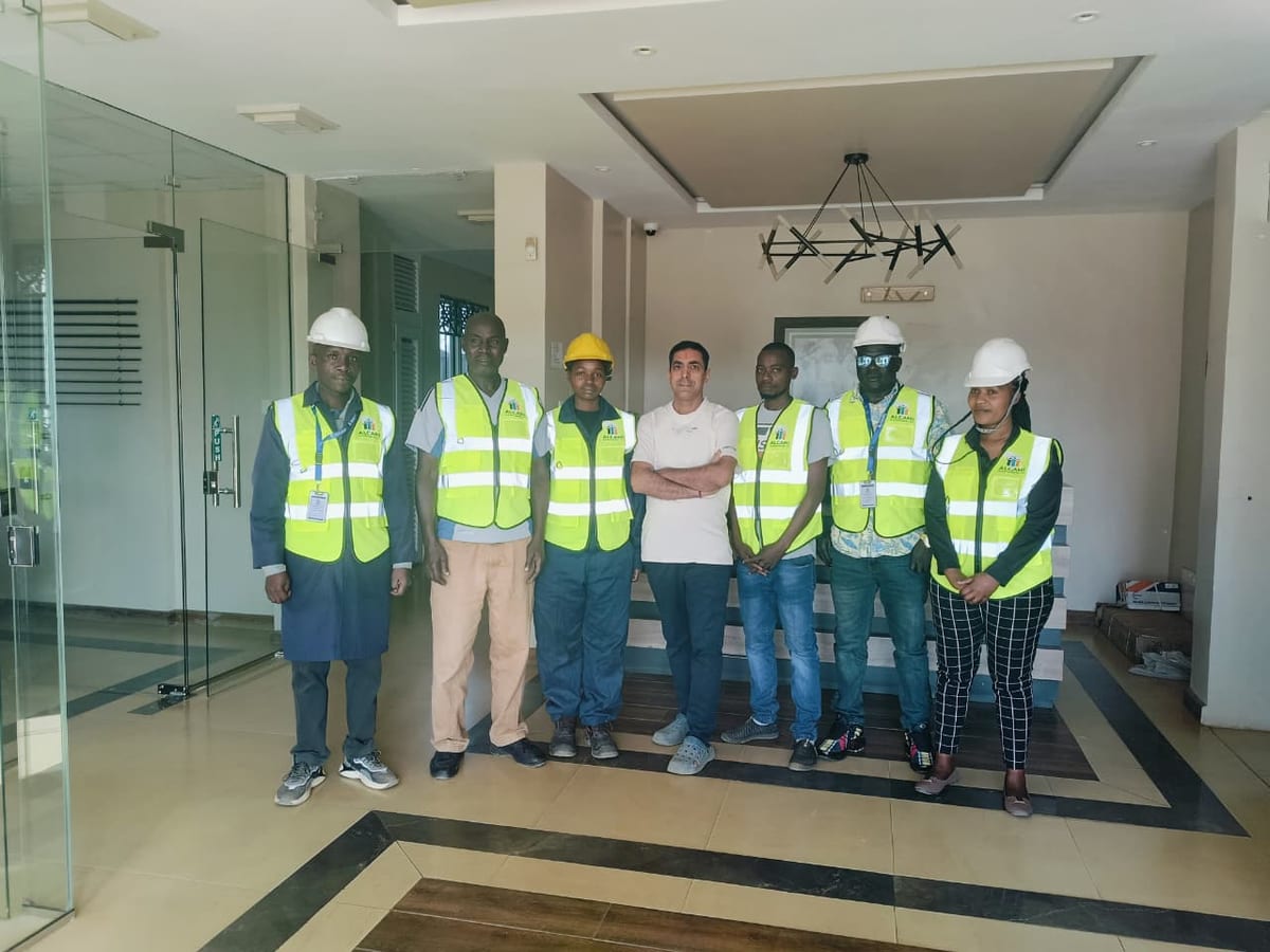ALCAMI supervisors and deployed staff at a client site in Kenya